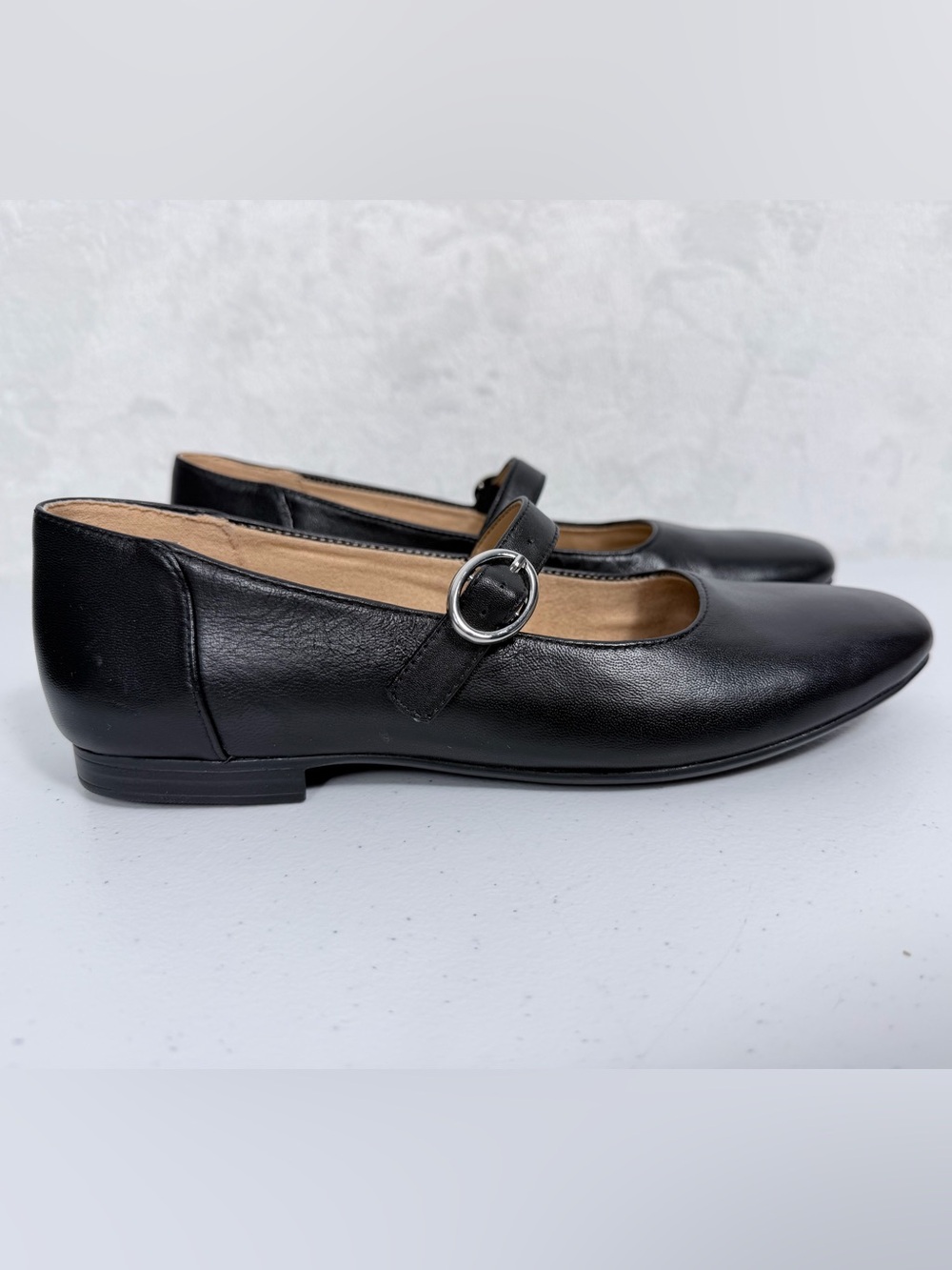 Naturalizer Kelly Mary Jane Flat Women's Size 8 M Black Leather Buckle New